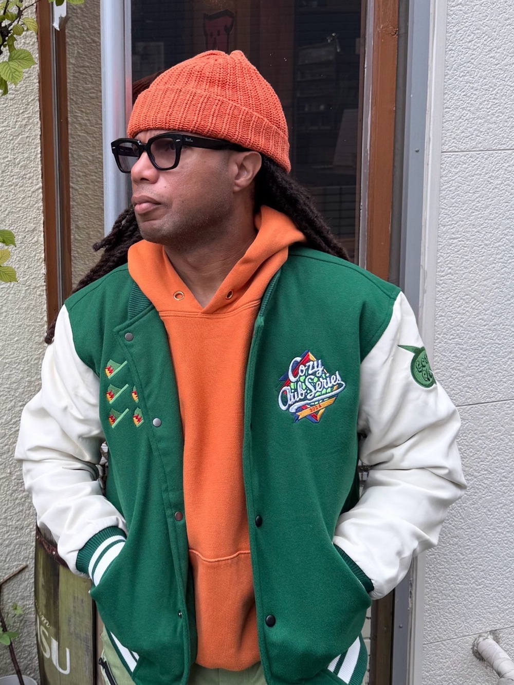 Cc Green & Cream Varsity Jacket